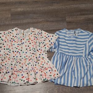 Women's Multicolor Polka Dot and Blue Striped Blouses